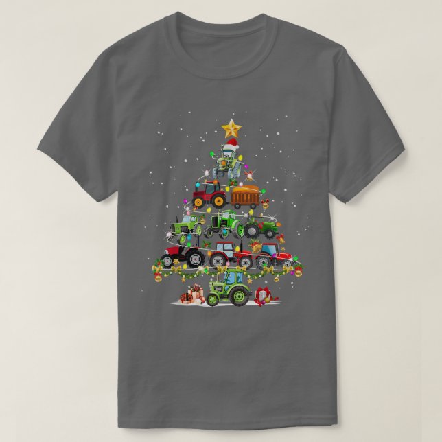 Traktor Trucker Weihnachtsbaum Leichtbaum Traktor  T-Shirt (Design vorne)