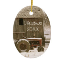 Traktor-u. Scheunen-Weihnachtsverzierung