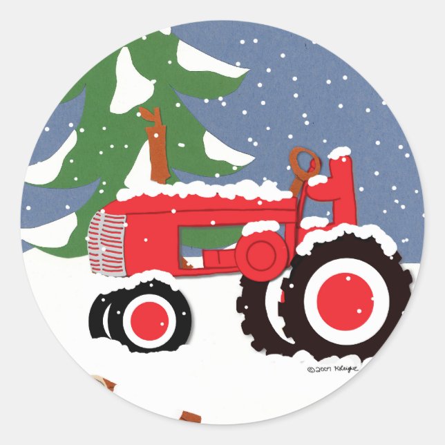 Traktor-Umschlag Aufkleber Winteraufkleber (Vorderseite)