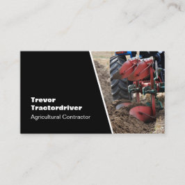 Traktor- und Pflugnahaufnahme-Foto Visitenkarte