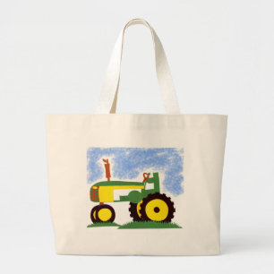 Traktor unter blauem Himmel Jumbo Stoffbeutel