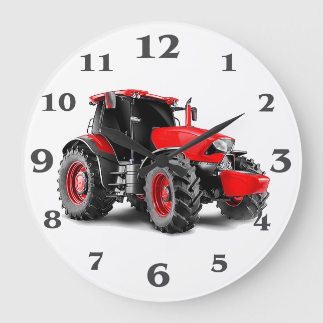 Traktorbild für die runde Großuhr Große Wanduhr (Vorderseite)