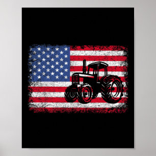 Traktoren USA-Flagge Patriotisches Geschenk für Mä Poster
