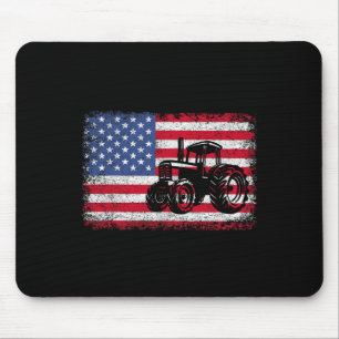 Traktoren USA-Flagge Patriotisches Landwirtschafts Mousepad