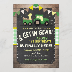 Traktorgeburtstagseinladung Bauernhof-Party Einladung