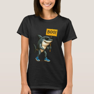 Tralalero Shark Boo Schild Lustiger Brainrot Hallo T-Shirt