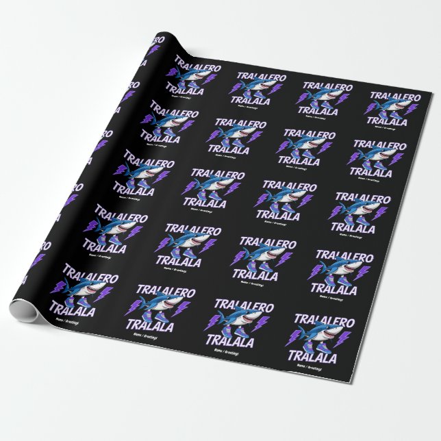 Tralalero Tralala Bootleg Funny Shark Meme Graphic Geschenkpapier (Ungerollt)