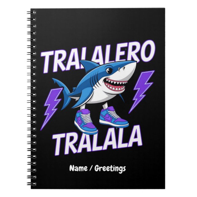 Tralalero Tralala Bootleg Funny Shark Meme Graphic Notizblock (Vorderseite)