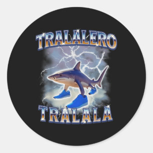 Tralalero Tralala Funny Shark Meme Bootleg Runder Aufkleber