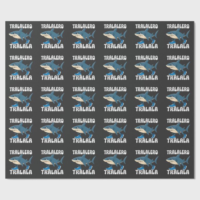 Tralalero Tralala Funny Shark Meme Geschenkpapier (Flach)