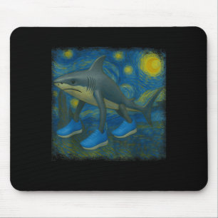 Tralalero Tralala Funny Shark Van Gogh Starry Nigh Mousepad