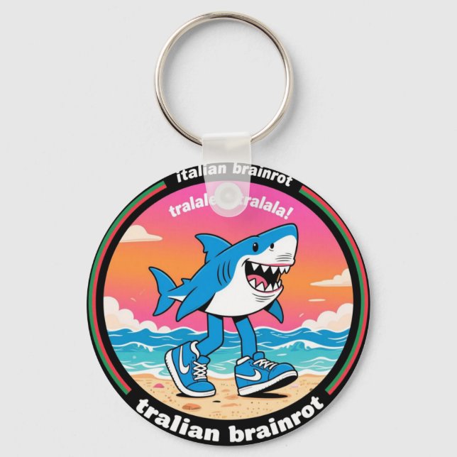tralalero tralala "italian brainrot"  keychain schlüsselanhänger (Vorderseite)