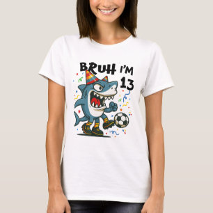 Tralalero Tralala Italien Brainrot Fußball 13. Geb T-Shirt