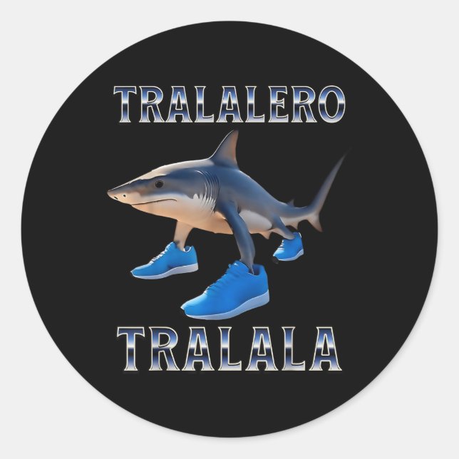 Tralalero Tralala - Italienisch Brainrot Meme Runder Aufkleber (Vorderseite)