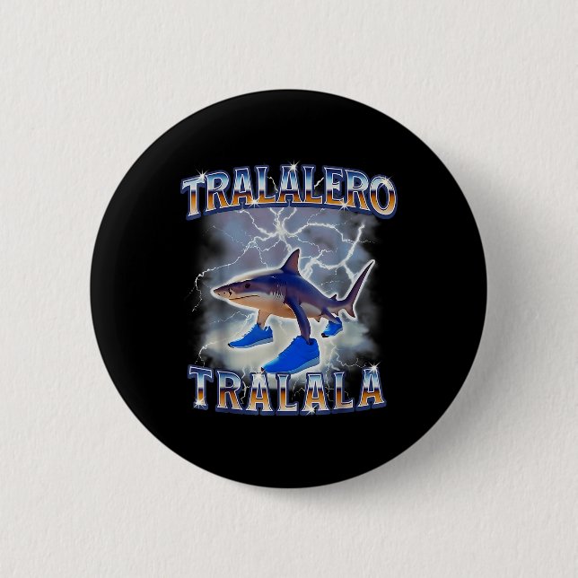 Tralalero Tralala Shark Meme Bootle Button (Vorderseite)