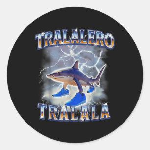 Tralalero Tralala Shark Meme Bootle Runder Aufkleber