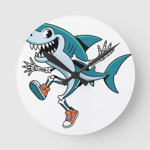 Tralalero Tralala SkeleBoo Halloween Design Runde Wanduhr