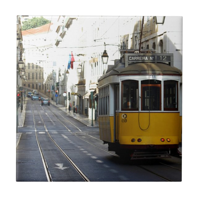 Tram 28, Lisbon, Portugal, Fliese (Vorderseite)