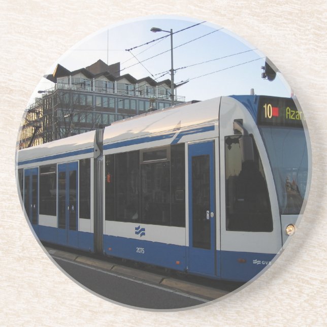 Tram Amsterdam Sandstein Untersetzer (Vorne)