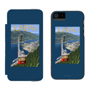 Tram über Juneau, Alaska Vintages Reise-Plakat Incipio Watson™ iPhone 5 Geldbörsen Hülle