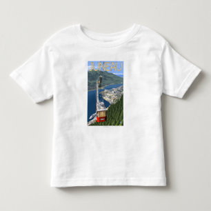 Tram über Juneau, Alaska Vintages Reise-Plakat Kleinkind T-shirt