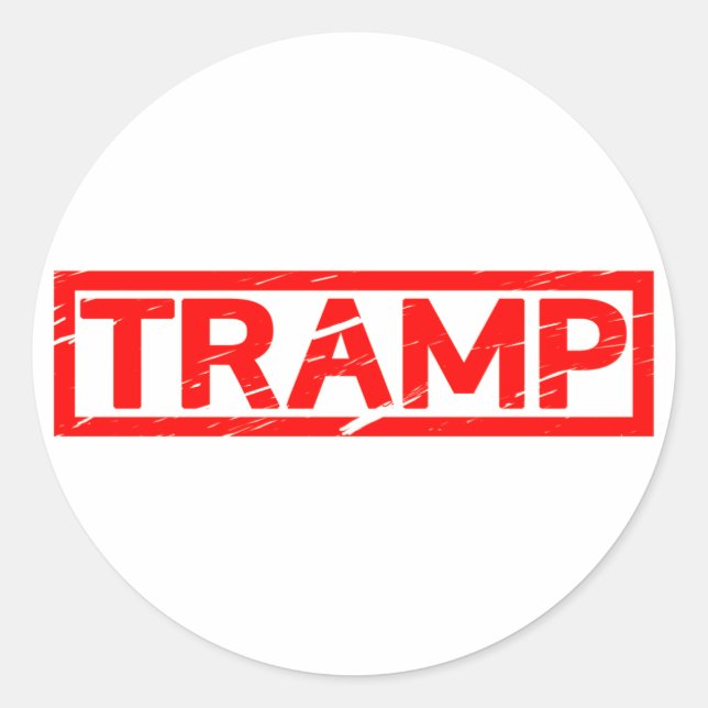 Tramp-Briefmarke Runder Aufkleber (Vorderseite)