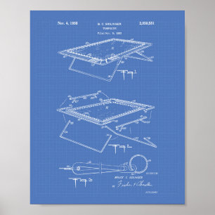 Trampolin 1958 Patent Kunst Blaupause Poster