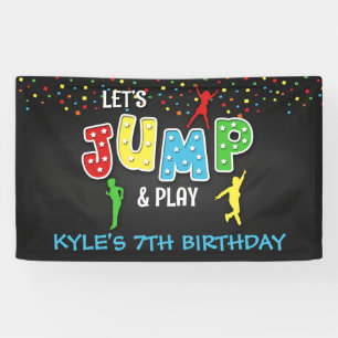 Trampolin Birthday Banner - Junge