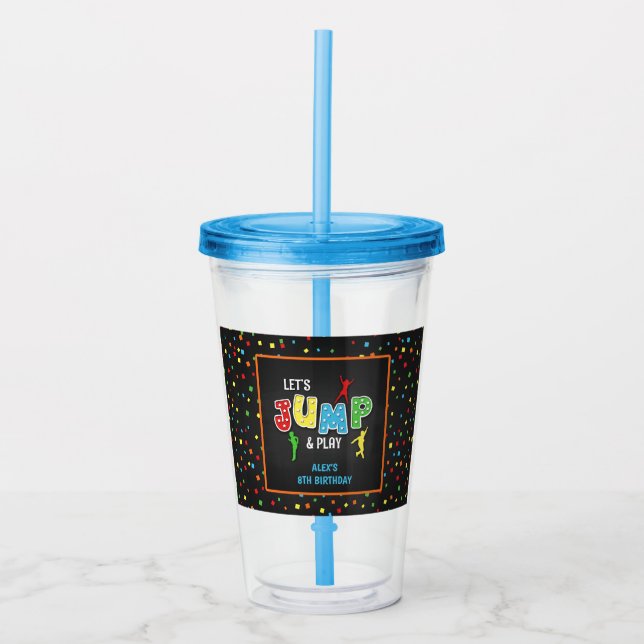 Trampolin Geburtstag 16oz Tumbler - Junge Acryltrinkbecher (Vorderseite)