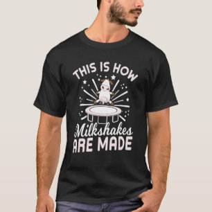 Trampolin Kuh Milchshake Springen Landwirt Springe T-Shirt