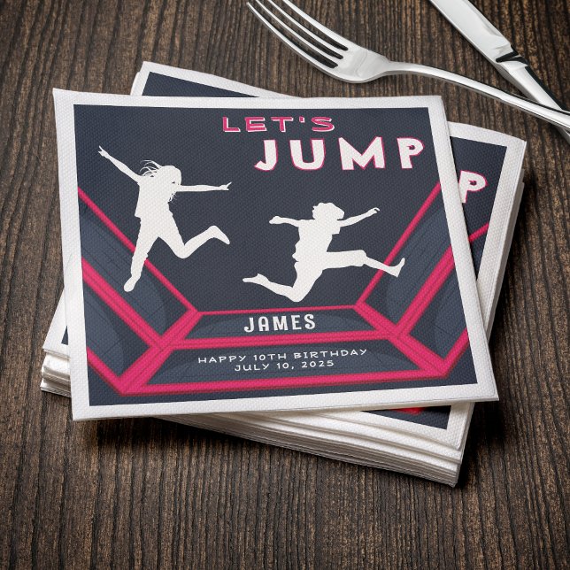 Trampolin Park Let's Jump Red Birthday Party Serviette (Trampoline Park Let's Jump Red Birthday Party Napkins
)