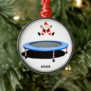 Trampolin Weihnachten Silbernes Ornament