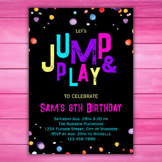 Trampoline Geburtstag Einladung Jump Play Party