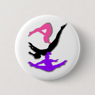 Trampoline Gymnast Button