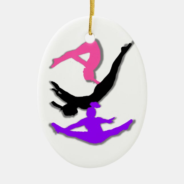 Trampoline Gymnast Keramikornament (Vorne)