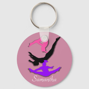 Trampoline gymnast personalized keychain schlüsselanhänger