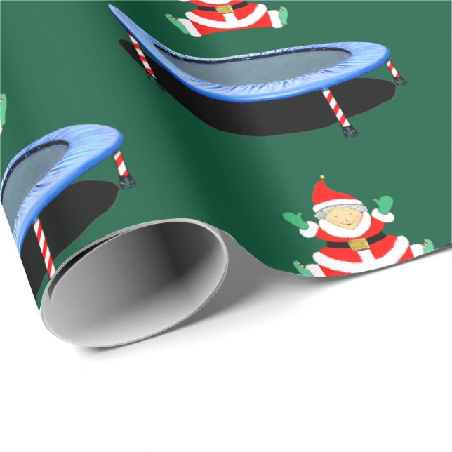 Trampoline Gymnastics Christmas Wrapping Paper Geschenkpapier (Rolleneckpunkt)