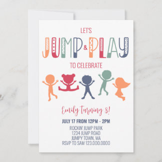 Trampoline Jump and Play Birthday Party Einladung