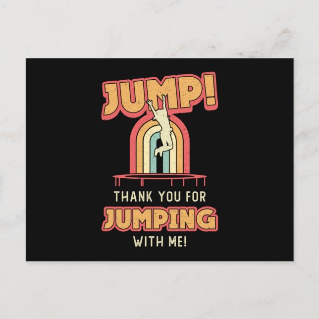 Trampoline Jump Danke Gymnast Trampoling Postkarte (Vorderseite)