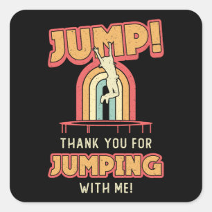 Trampoline Jump Danke Gymnast Trampoling Quadratischer Aufkleber