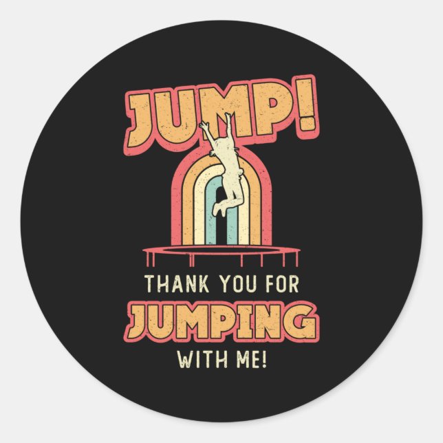 Trampoline Jump Danke Gymnast Trampoling Runder Aufkleber (Vorderseite)