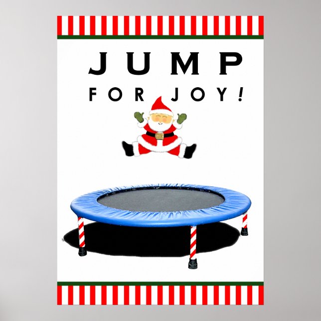 Trampoline Jumping Santa Claus Poster (Vorne)