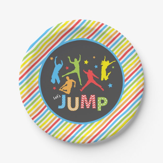 TrampolinepapierTeller/SprungspapierTeller Pappteller (Vorderseite)