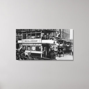 Trams in Manchester, c.1900 Leinwanddruck
