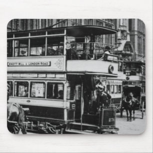 Trams in Manchester, c.1900 Mousepad
