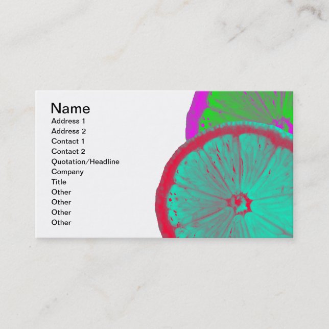 Tranche de carte de visite de citron (Devant)