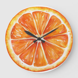 Tranche de fruit orange Citrus Horloge ronde