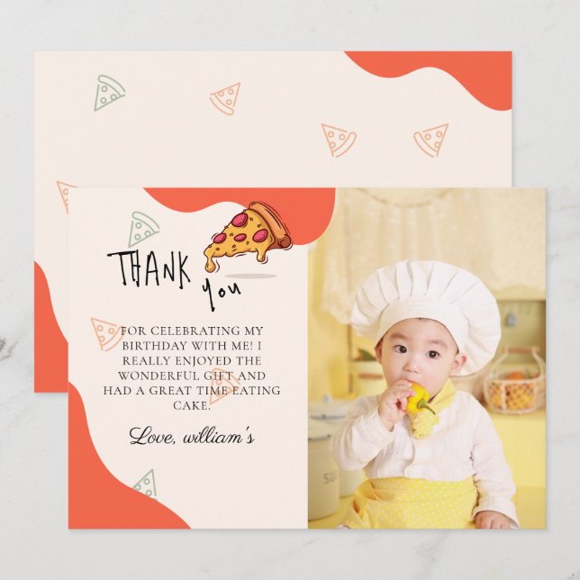 Trancher Baby Slice Pizza Time Baby Carte de remer (Devant / Derrière)