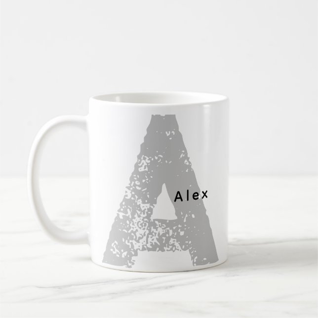 Trandy Oversized Mit Monogramm Initial & Name Tass Kaffeetasse (Links)