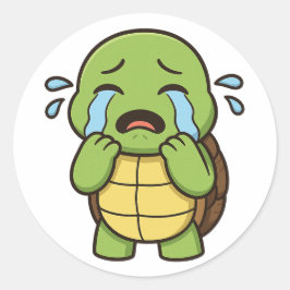 Träne vergießende Schildkröte  Runder Aufkleber